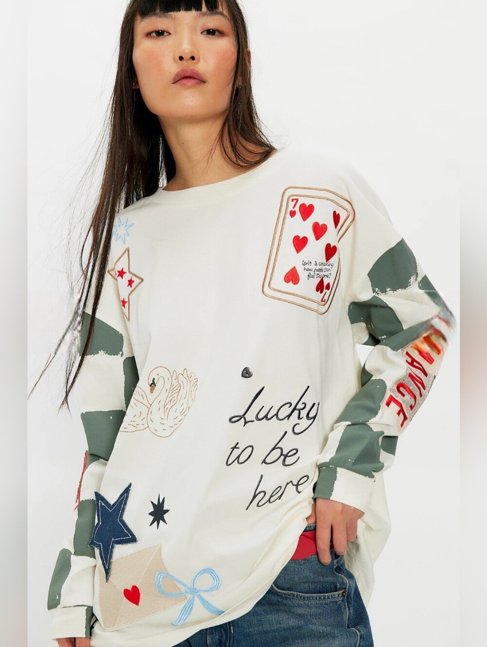 Denim And Bone Scrapbook Doodles Long Sleeve Top Denim And Bone SOLD OUT Small
